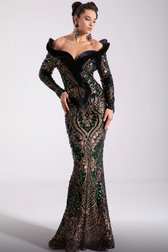 Fully Embellished long Sleeved Gown Fully Embellished long Sleeved Gown