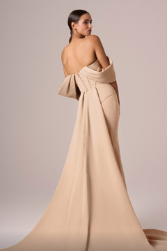 Draped Off-the-Shoulder Flared Gown Draped Off-the-Shoulder Flared Gown