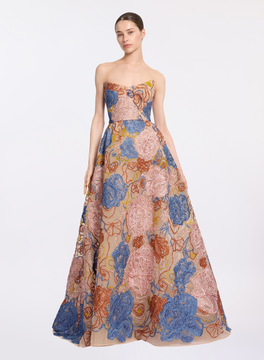 Strapless Sequin- Embroidered Gown Strapless Sequin- Embroidered Gown