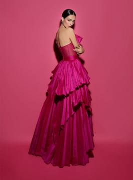 Claire Taffeta A-Line Slit Gown Claire Taffeta A-Line Slit Gown