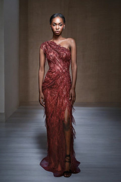 Beaded Ostrich- Feather Gown Beaded Ostrich- Feather Gown