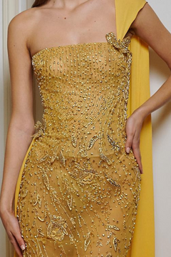 Draped -Shoulder Gown Draped -Shoulder Gown
