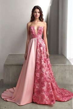 A-Line Floral Embellished Gown A-Line Floral Embellished Gown