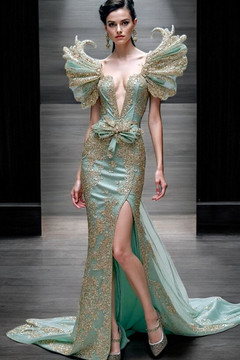 Sculpted Sleeved Gown Sculpted Sleeved Gown