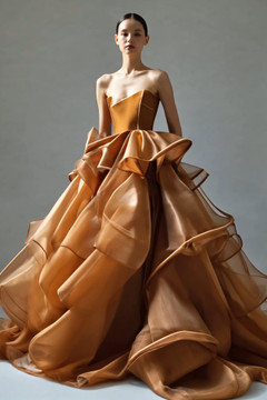 Strapless Layered Ball Gown