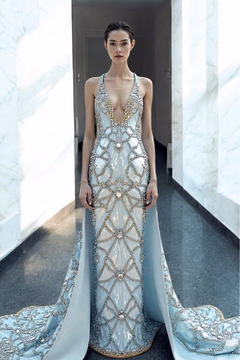 Sleeveless Draped Back Gown Sleeveless Draped Back Gown