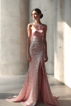Illusion Neck Sleeveless Gown Illusion Neck Sleeveless Gown