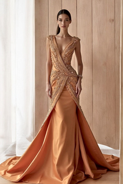 Embellished Cap-Sleeved Gown Embellished Cap-Sleeved Gown