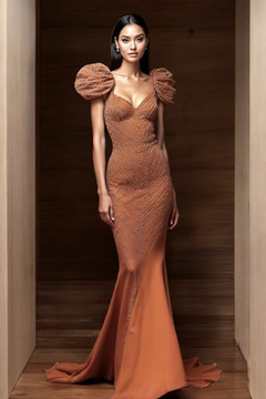 Short Puffed Sleeve Gown Short Puffed Sleeve Gown