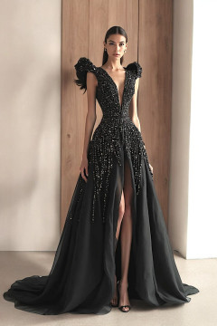 Sleeveless A-Line High Slit Gown Sleeveless A-Line High Slit Gown