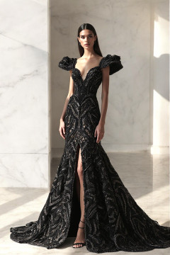 Flared Cap Sleeved Gown Flared Cap Sleeved Gown