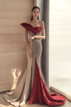 Flared One Sleeve Gown Flared One Sleeve Gown