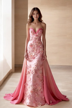 Applique Train Gown Applique Train Gown