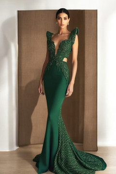 Beaded Plunge Gown Beaded Plunge Gown