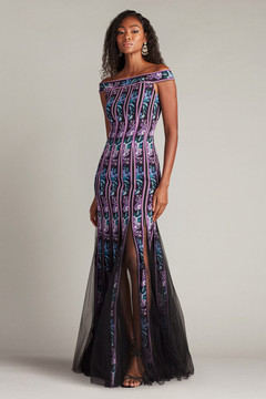 Off Shoulder- Floral Slit Gown Off Shoulder- Floral Slit Gown