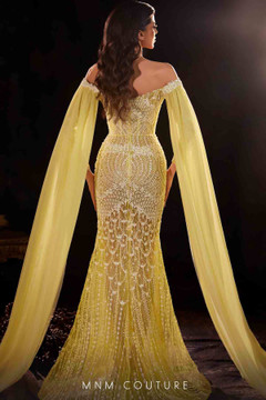 Off-the-Shoulder Beaded Gown