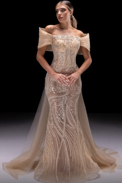Off-Shoulder Bow Sleeve Gown Off-Shoulder Bow Sleeve Gown