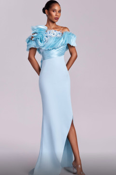 Ruffled Short Sleeve Gown Ruffled Short Sleeve Gown