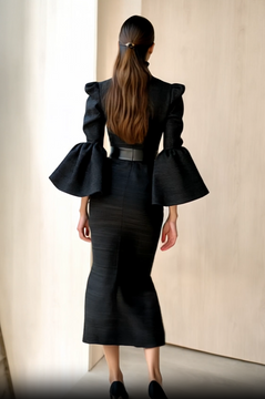 High Neck Bell Sleeve Dress High Neck Bell Sleeve Dress