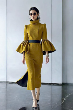 High-Neck Bell Sleeved Dress High-Neck Bell Sleeved Dress