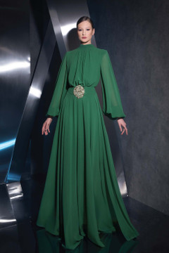 High-Neck Long Sleeve Gown High-Neck Long Sleeve Gown