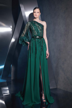 One-Shoulder High Slit Gown One-Shoulder High Slit Gown