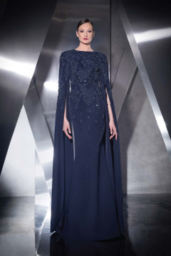Jewel Neck Cape Sleeve Gown Jewel Neck Cape Sleeve Gown