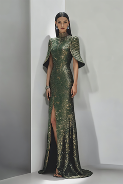 Fully-Embellished High-Neck Gown Fully-Embellished High-Neck Gown