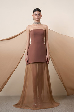 Strapless Cape Gown Strapless Cape Gown