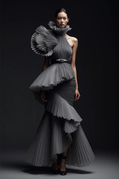 Fully-Pleated Flared Gown Fully-Pleated Flared Gown