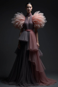 Ruffle Sleeve Tiered Gown Ruffle Sleeve Tiered Gown