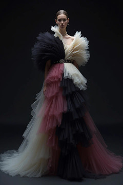 Short-Sleeved Tiered Gown Short-Sleeved Tiered Gown
