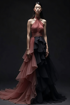 Tiered Ruffled Sleeveless Gown Tiered Ruffled Sleeveless Gown