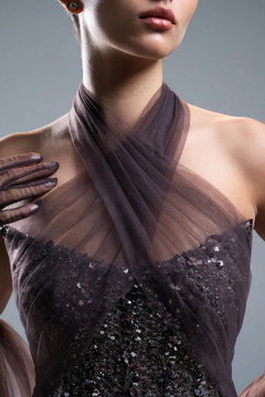 Embroidery Halter Neck Gown Embroidery Halter Neck Gown