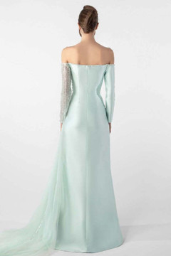 Asymmetrical-Off-Shoulder Gown Asymmetrical-Off-Shoulder Gown