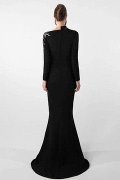 Pearl and Bead Crepe Gown