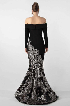 Flared Off Shoulder Gown