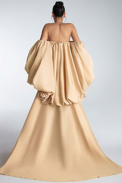 Gown with Sculptural Cape Gown with Sculptural Cape