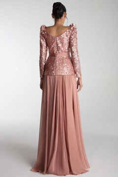 Sequin Top with Chiffon Skirt