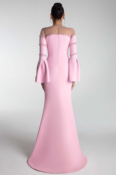 Sheer-Panel Gown