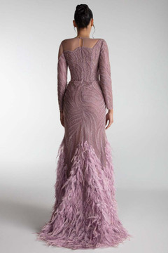 Gown with Feathered Hem Gown with Feathered Hem