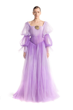 Hand Pleat Tulle Gown Hand Pleat Tulle Gown