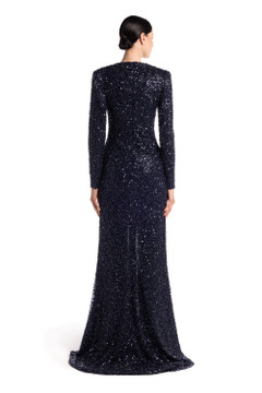 Flower Sequin Gown