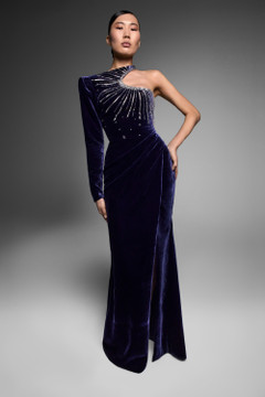 High Slit Velvet Gown High Slit Velvet Gown