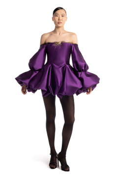 Mikado and Lace Mini Dress