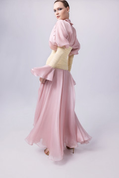 Italian Organza Sleeved Gown Italian Organza Sleeved Gown