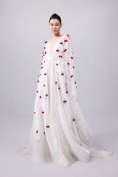 Organza and Chantilly Lace Gown