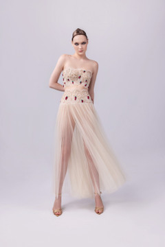 Crop Top, Skirt with Lamé Jacket