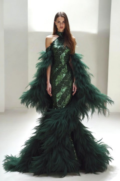 Feathered Halter Gown Feathered Halter Gown