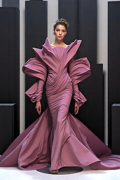 Structured Long-Sleeved Gown